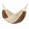Hamac 200 x 150 cm en coton beige marron suspendu