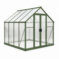 Serre de jardin 190 x 130 x 195 cm en aluminium vert avec panneaux translucides et double porte