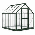 Serre de jardin 190 x 190 x 195 cm aluminium vert avec panneaux transparents porte battante